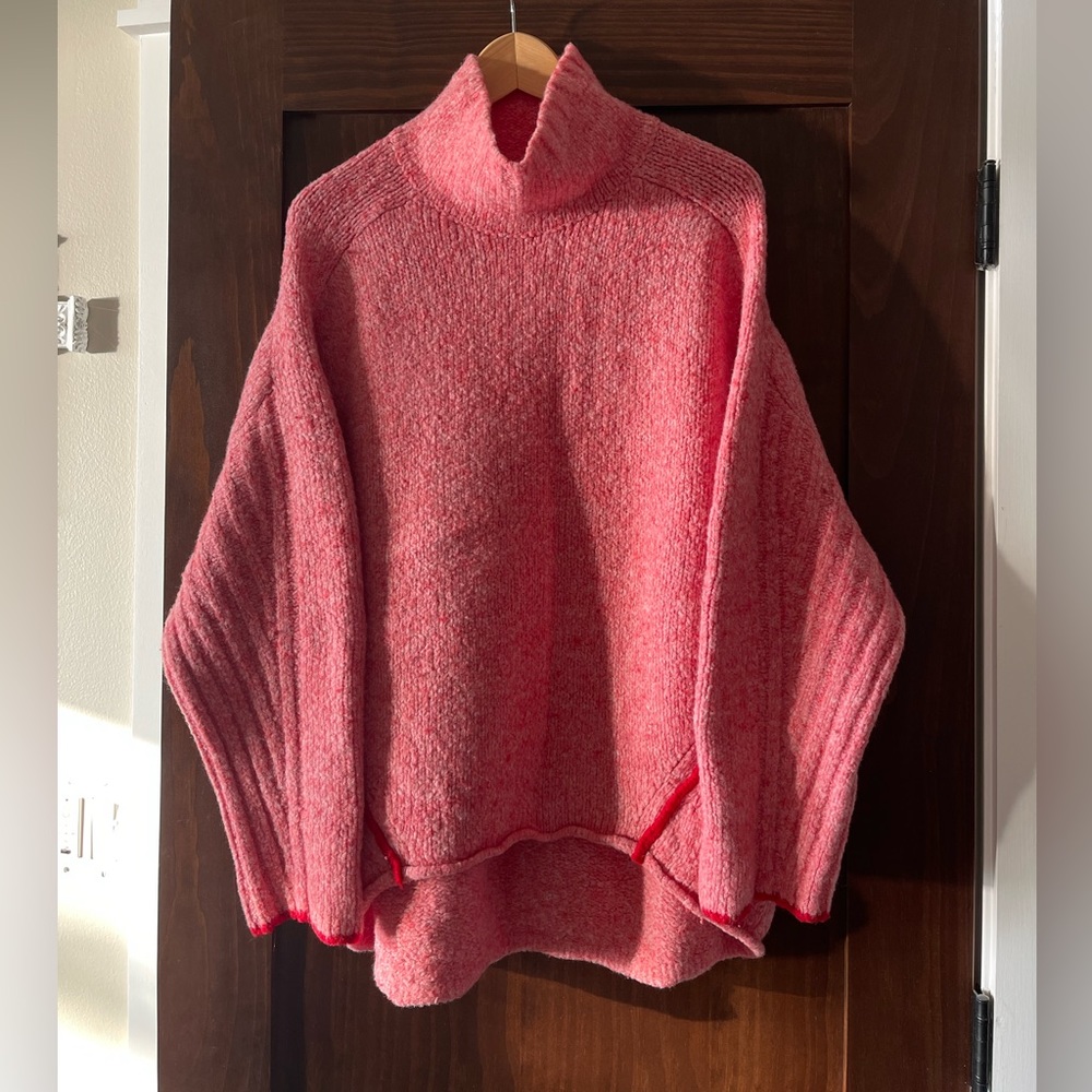 Heather, red mouth sweater
